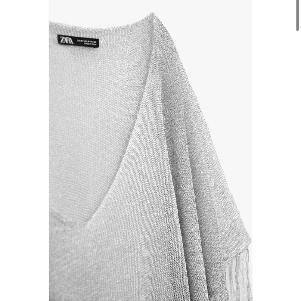 FRINGED METALLIC THREAD KAFTAN DRESS - Picture 7 of 8
